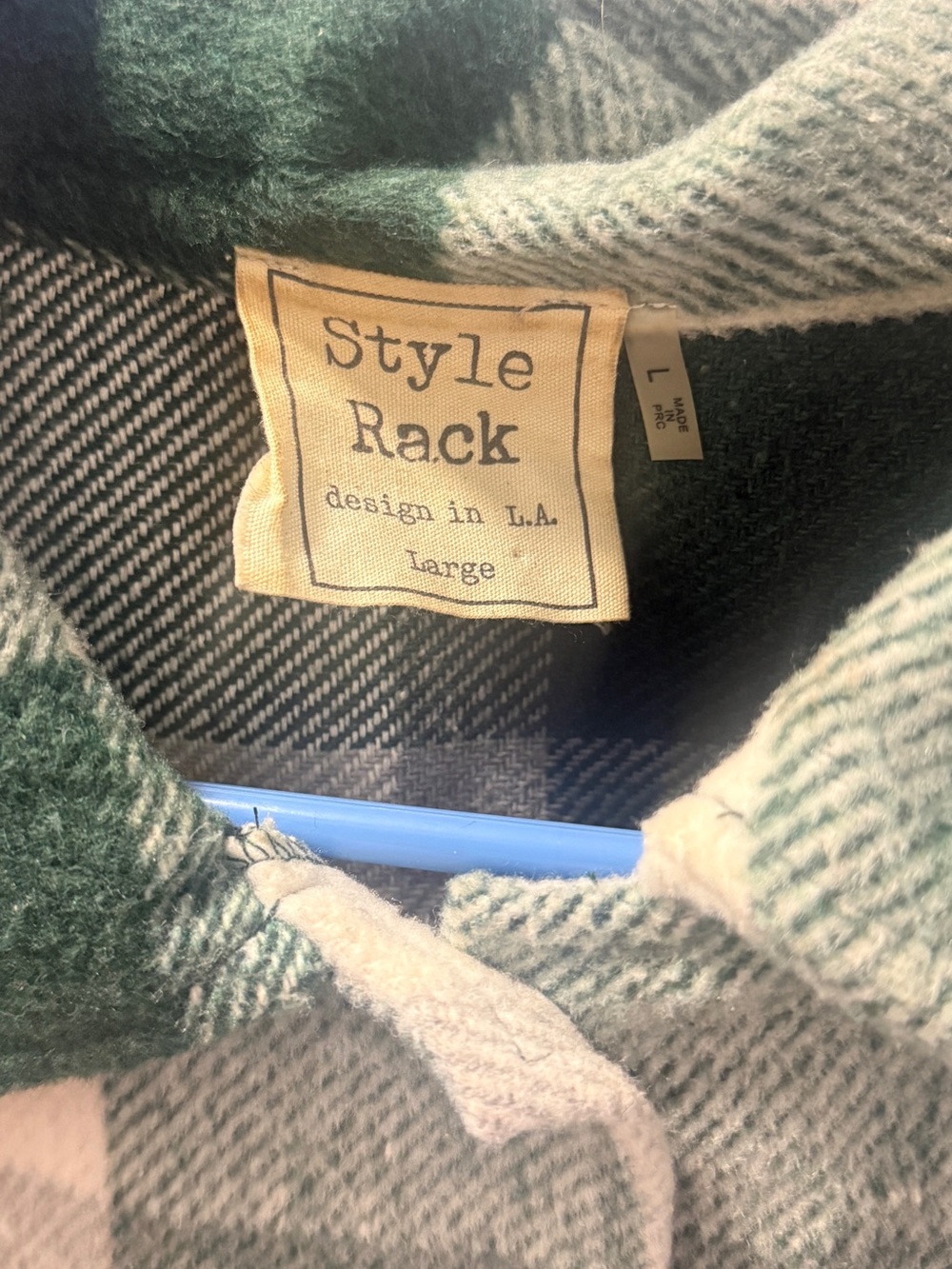 Style Rack Green & Cream Plaid Jacket - Picture 2 of 2